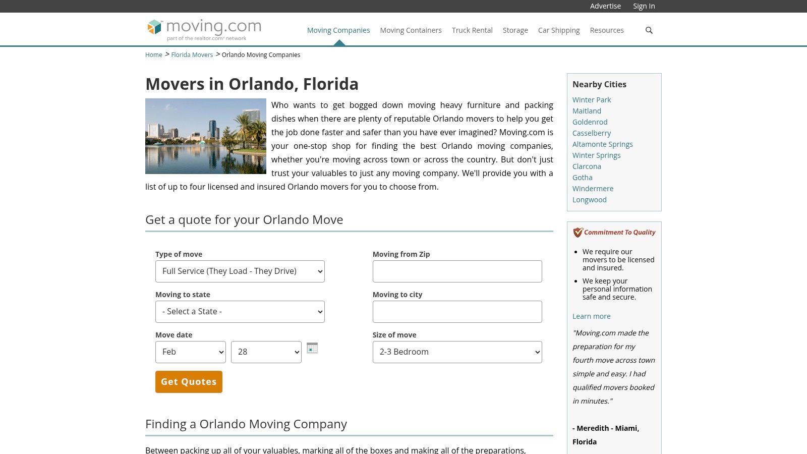Moving.com — Orlando moving companies directory and tools