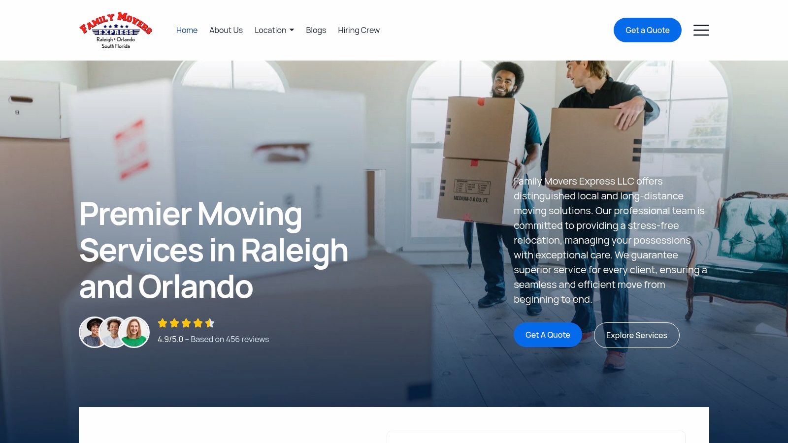 An organized moving truck with boxes and furniture neatly packed, showcasing professional moving services in Orlando, Florida.