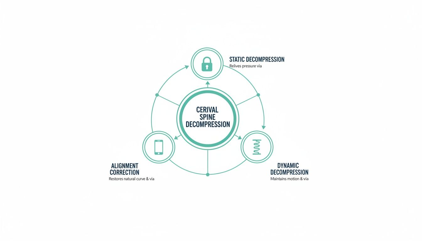Infographic about decompression of the cervical spine