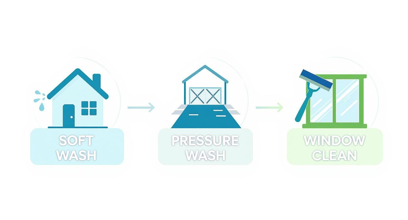 Infographic about house exterior cleaning service