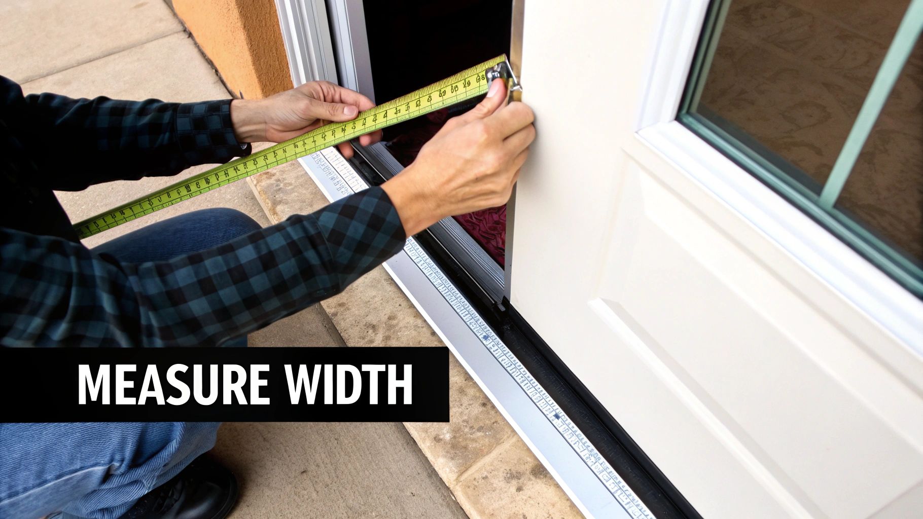 Measuring a sliding door opening
