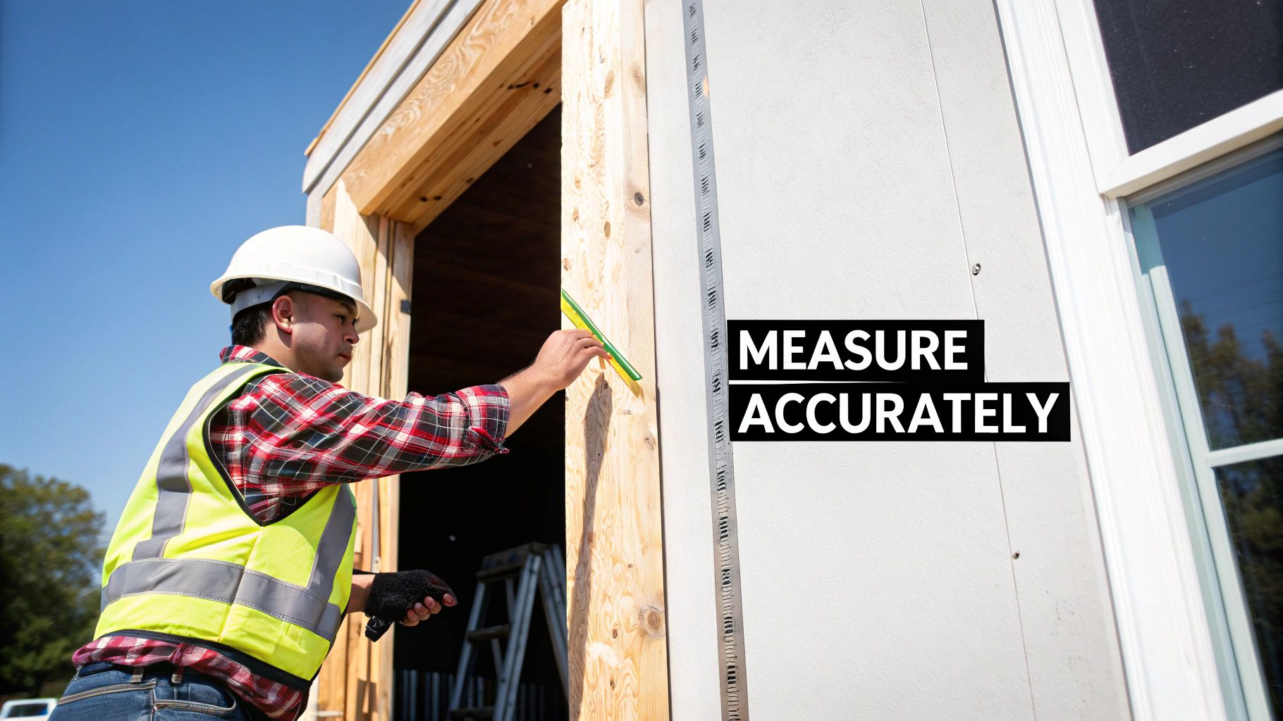 Tools and materials for exterior door installation