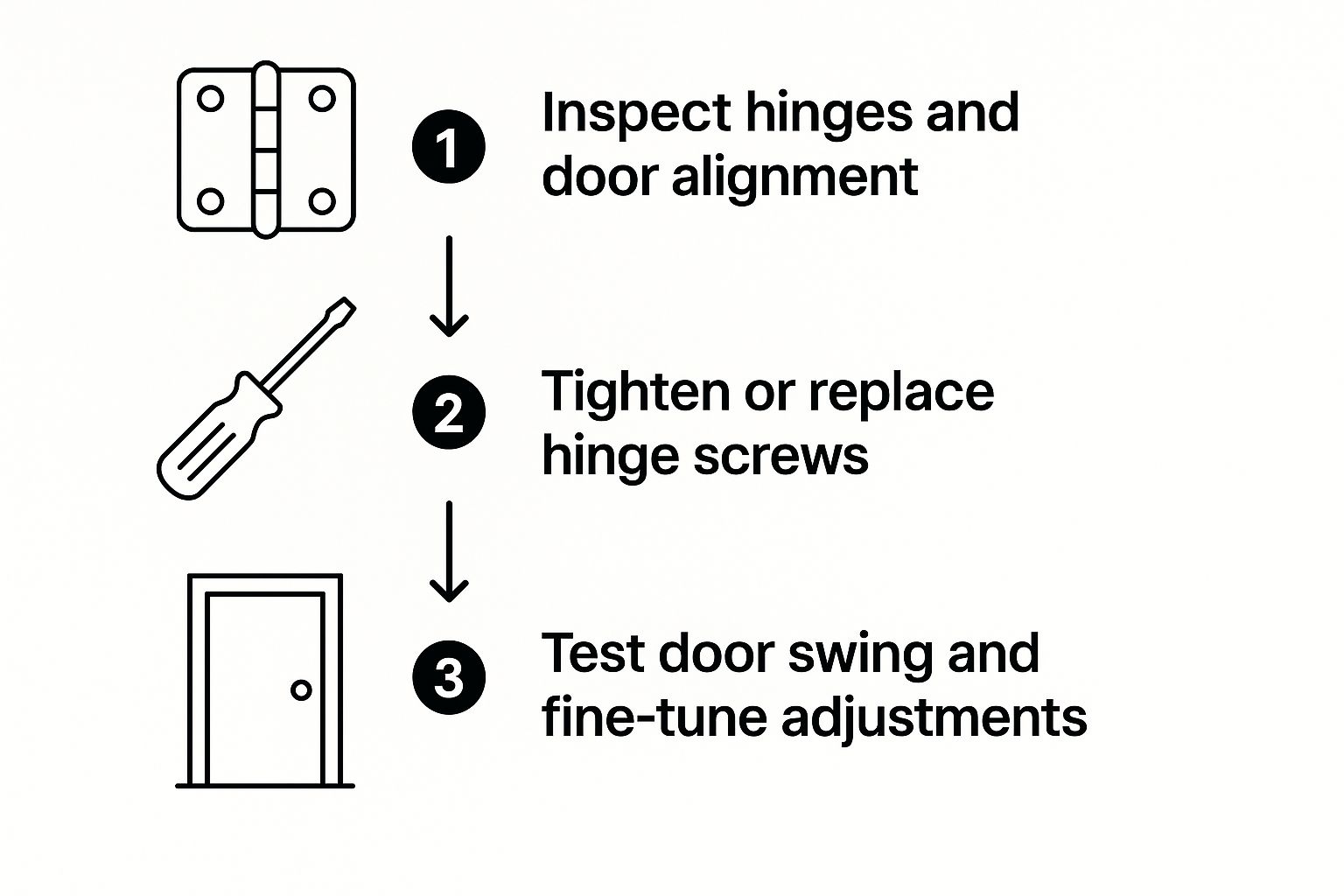 Infographic about door sagging repair