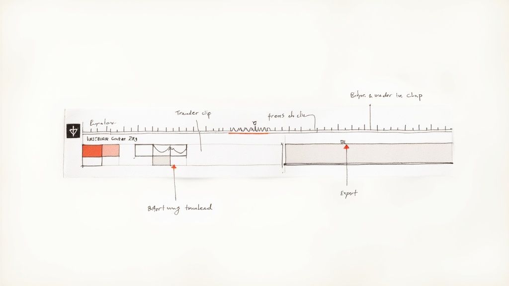 A person editing a video on a computer, demonstrating the post-production process for a training video.