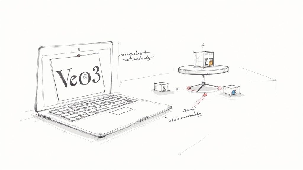A person using a video editing interface on a computer to refine a product video.