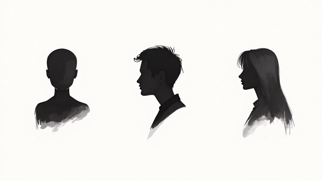 A striking silhouette of a person jumping against a colourful sunset background.