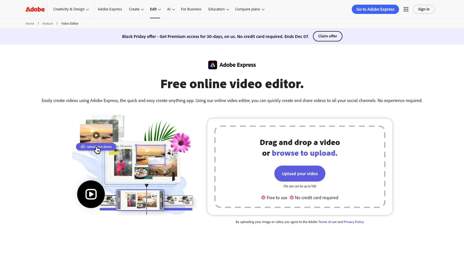 Adobe Express (Free Online Video Editor)