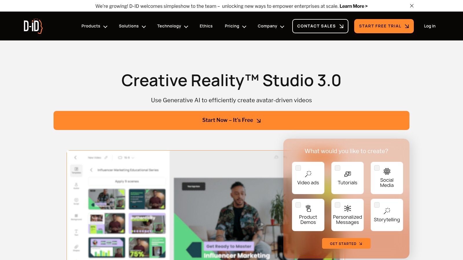 D-ID Creative Reality Studio