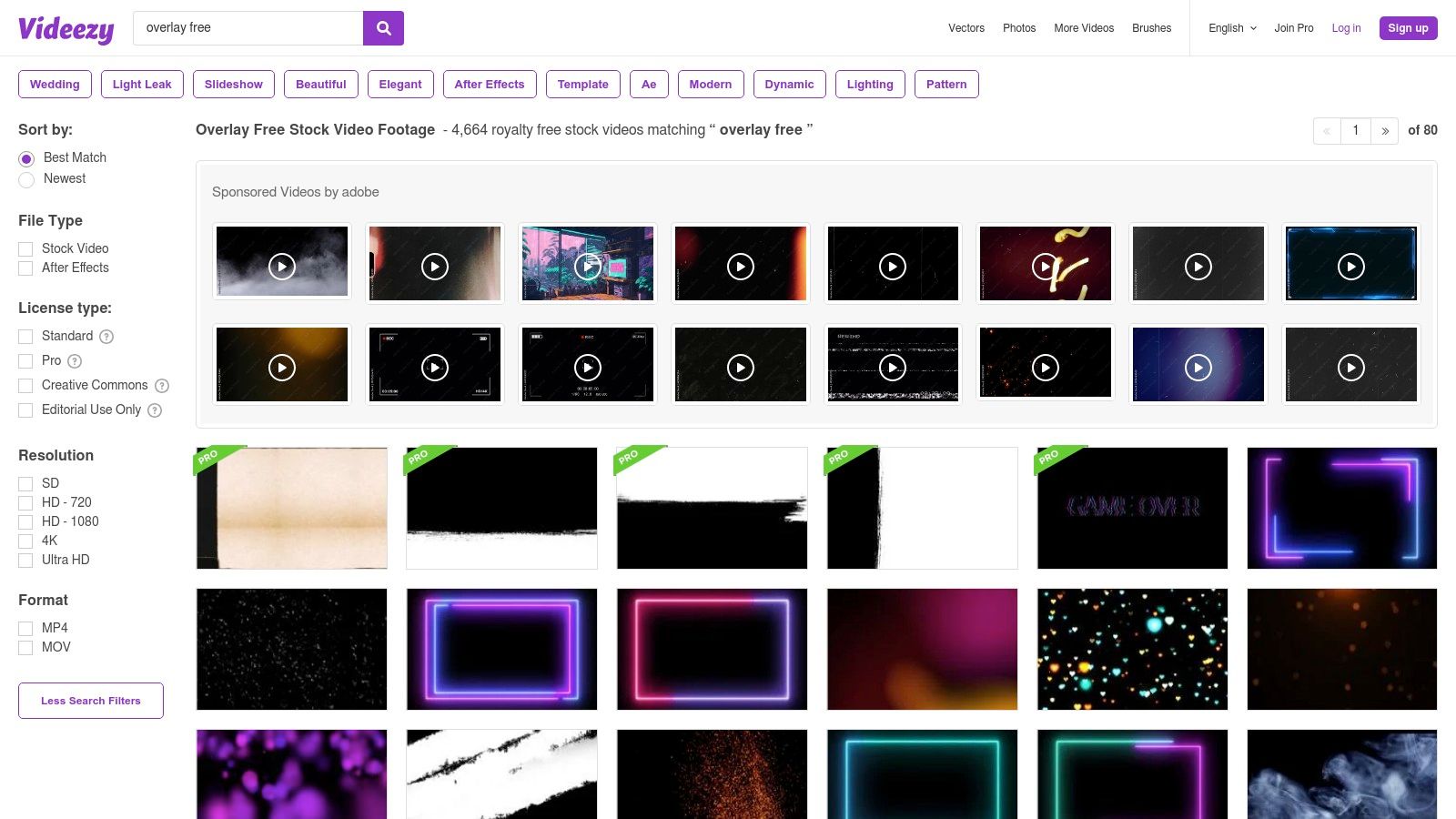 Videezy's collection of free video effects and stock footage overlays