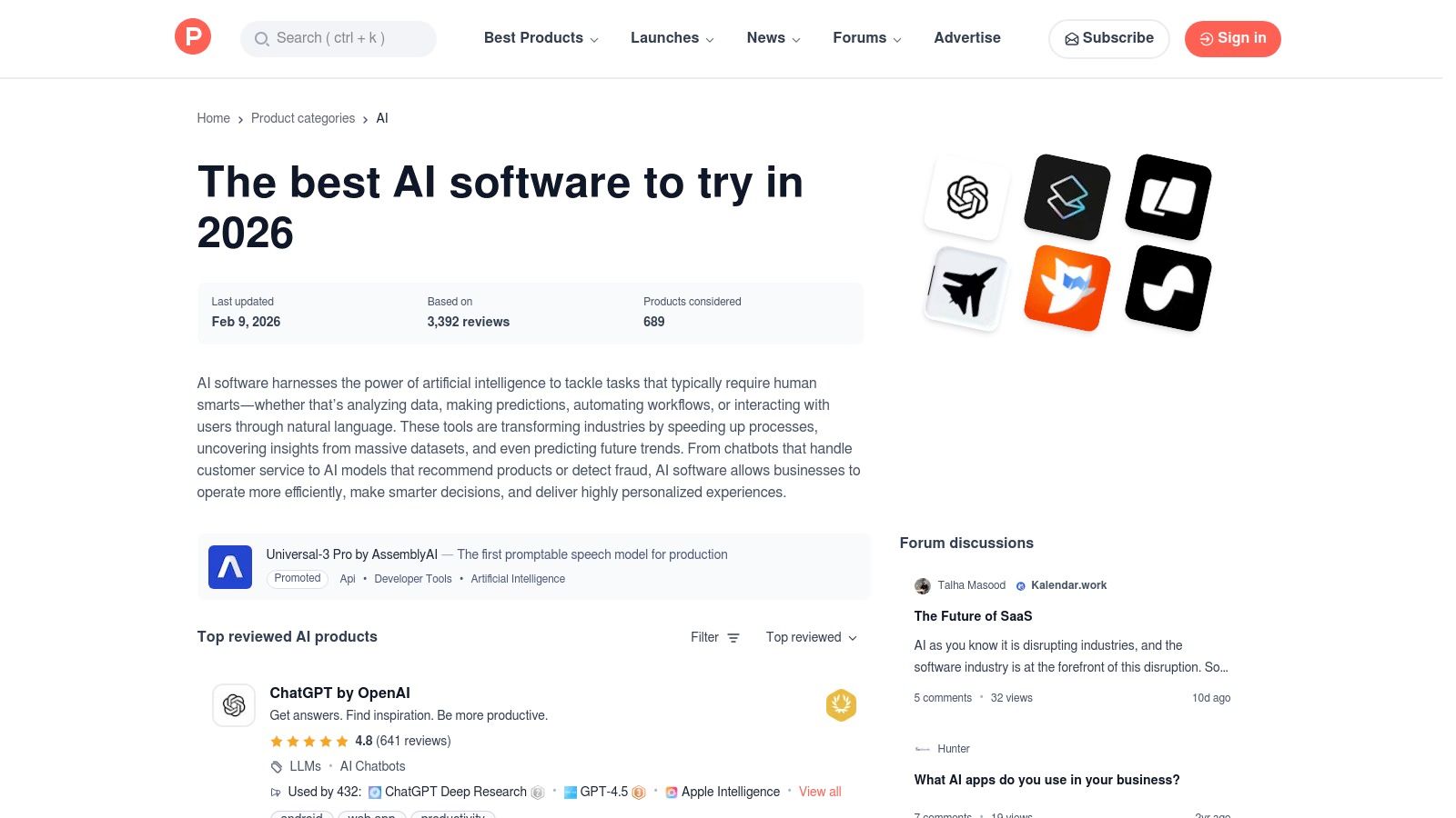 Product Hunt – AI Categories