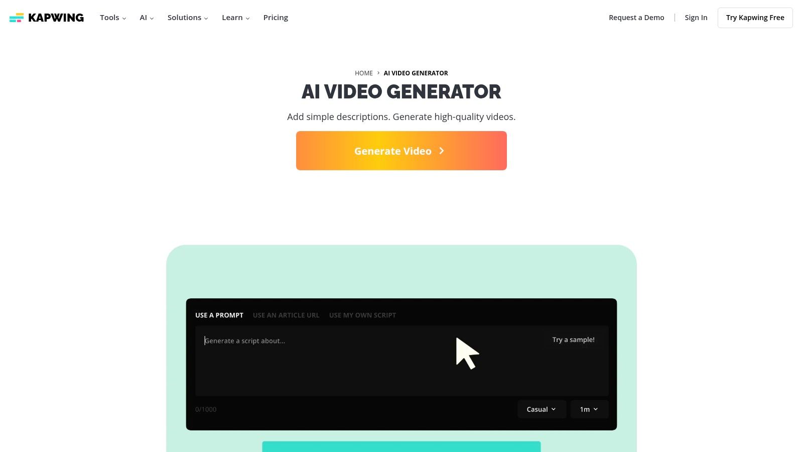 Kapwing – AI Video Generator