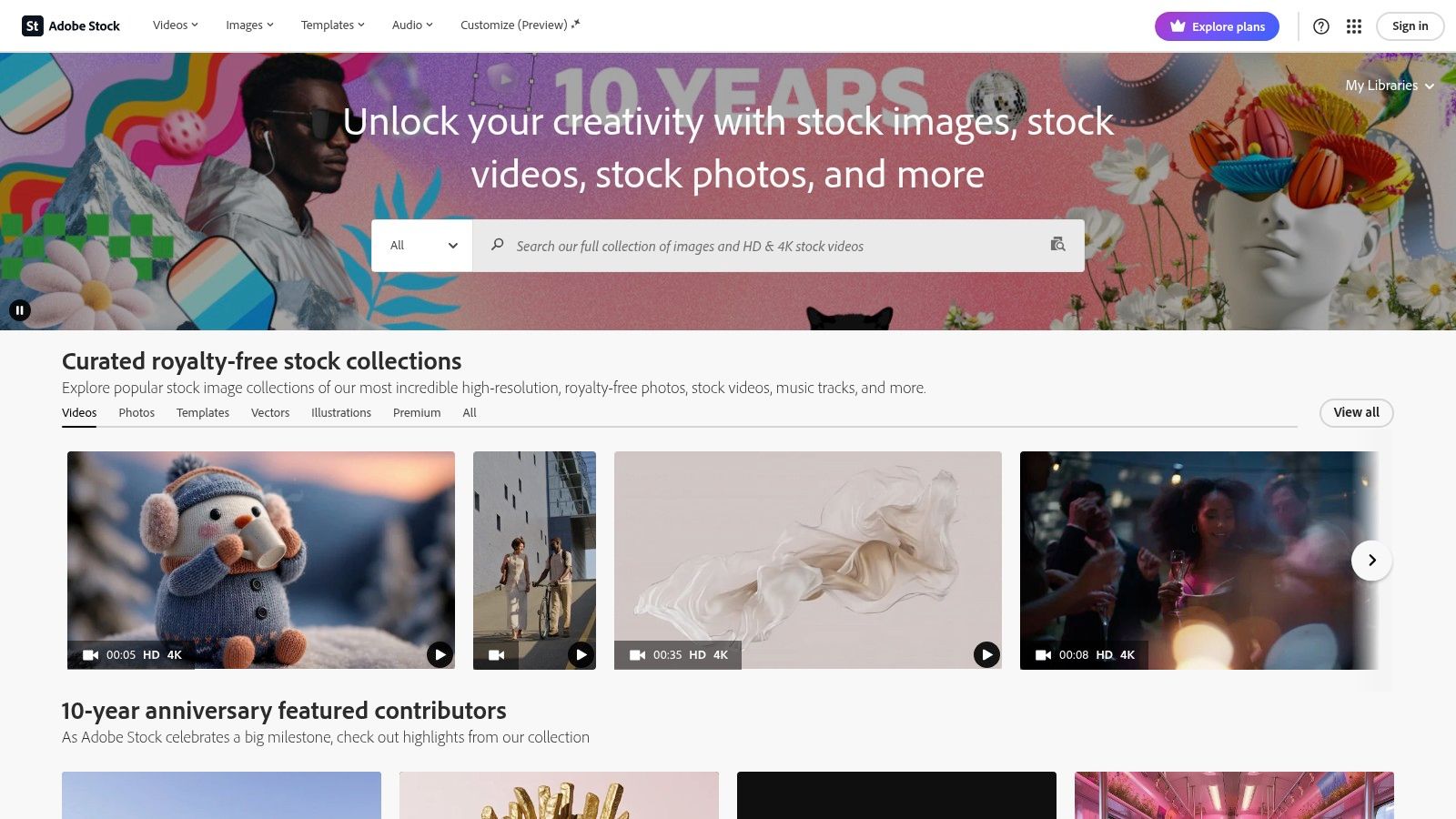Adobe Stock – Free collection (Motion Graphics Templates)