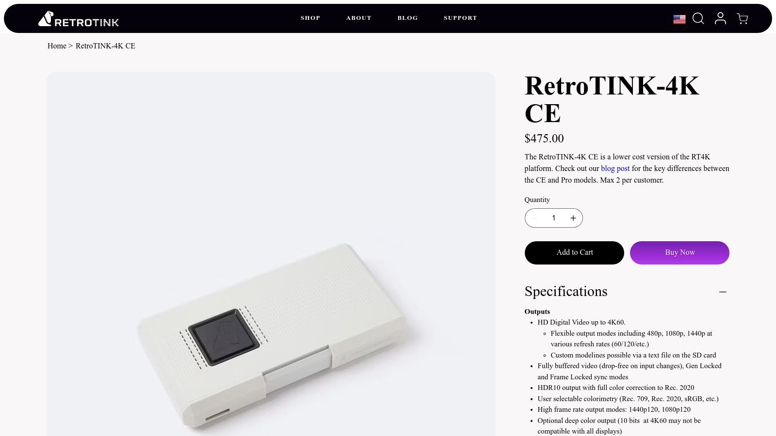 RetroTINK – RetroTINK-4K (Hardware video upscaler/processor)