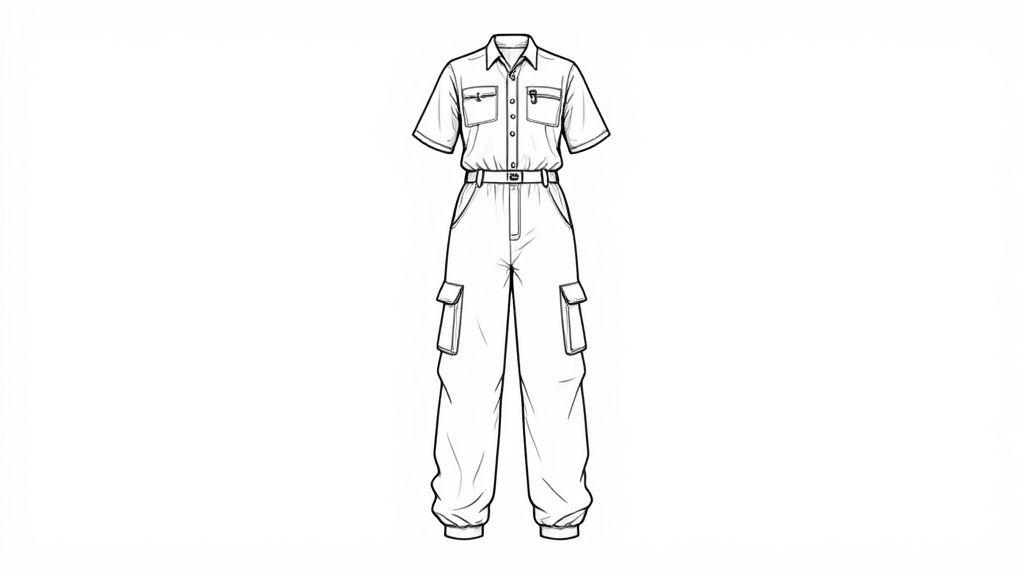 Utility Jumpsuit with Cargo Details