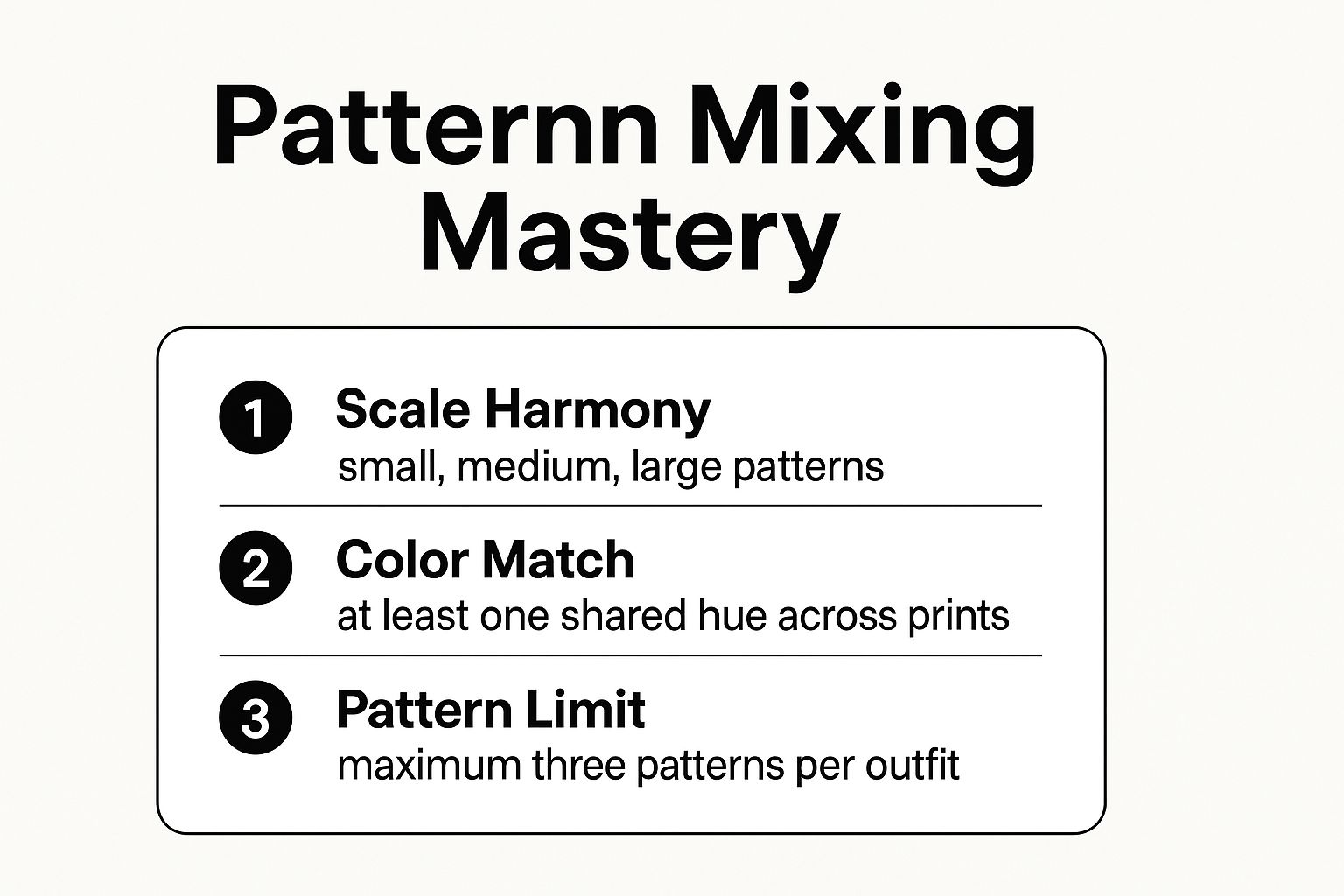 Infographic showing key data about Pattern Mixing Mastery
