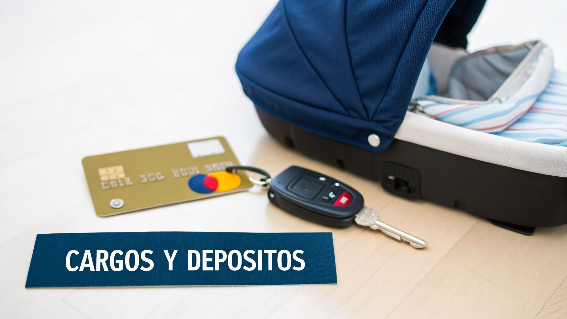 Una persona entregando su tarjeta de crédito en un mostrador de renta de autos.