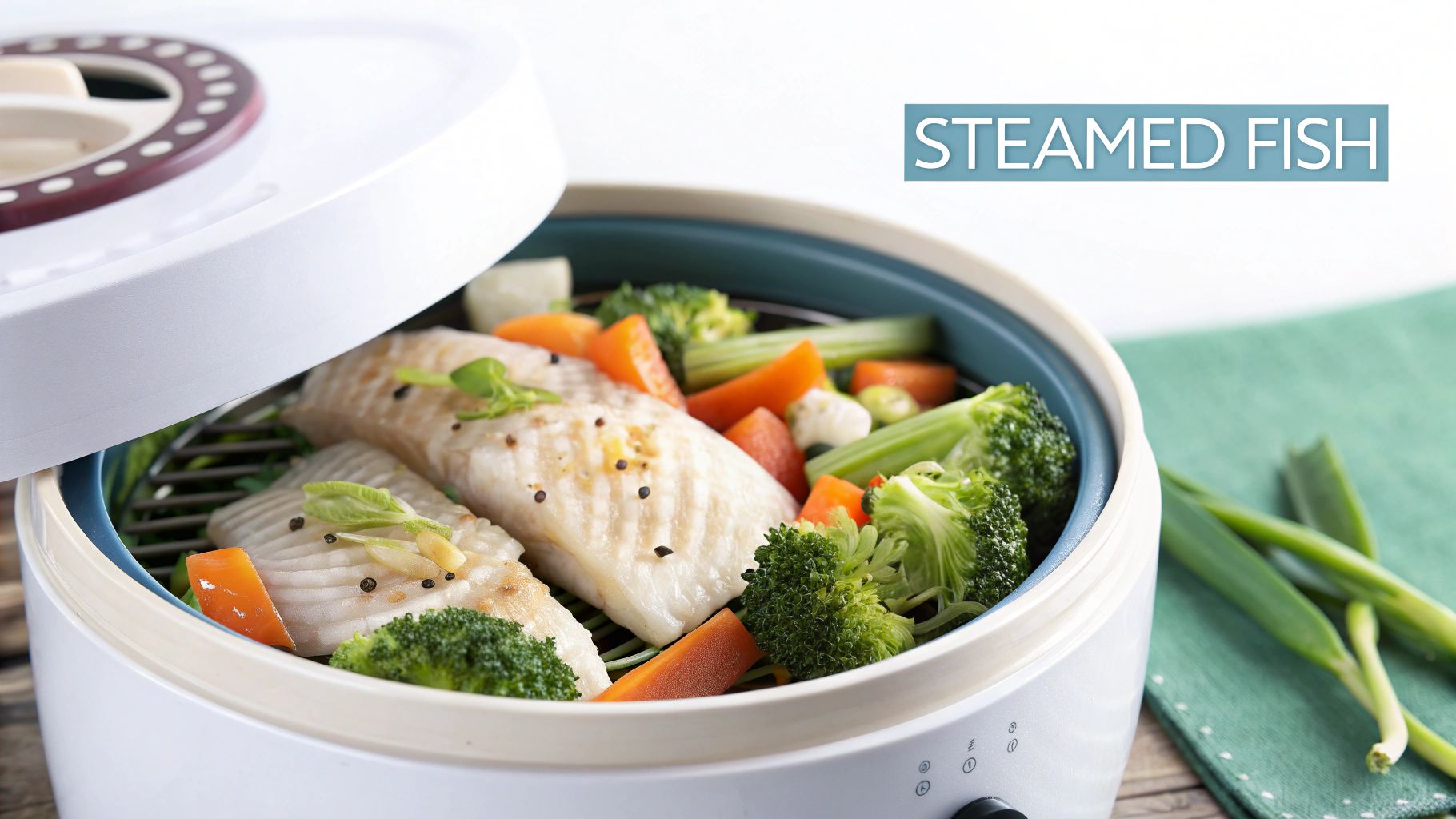 Rice Cooker Steamed Fish with Vegetables