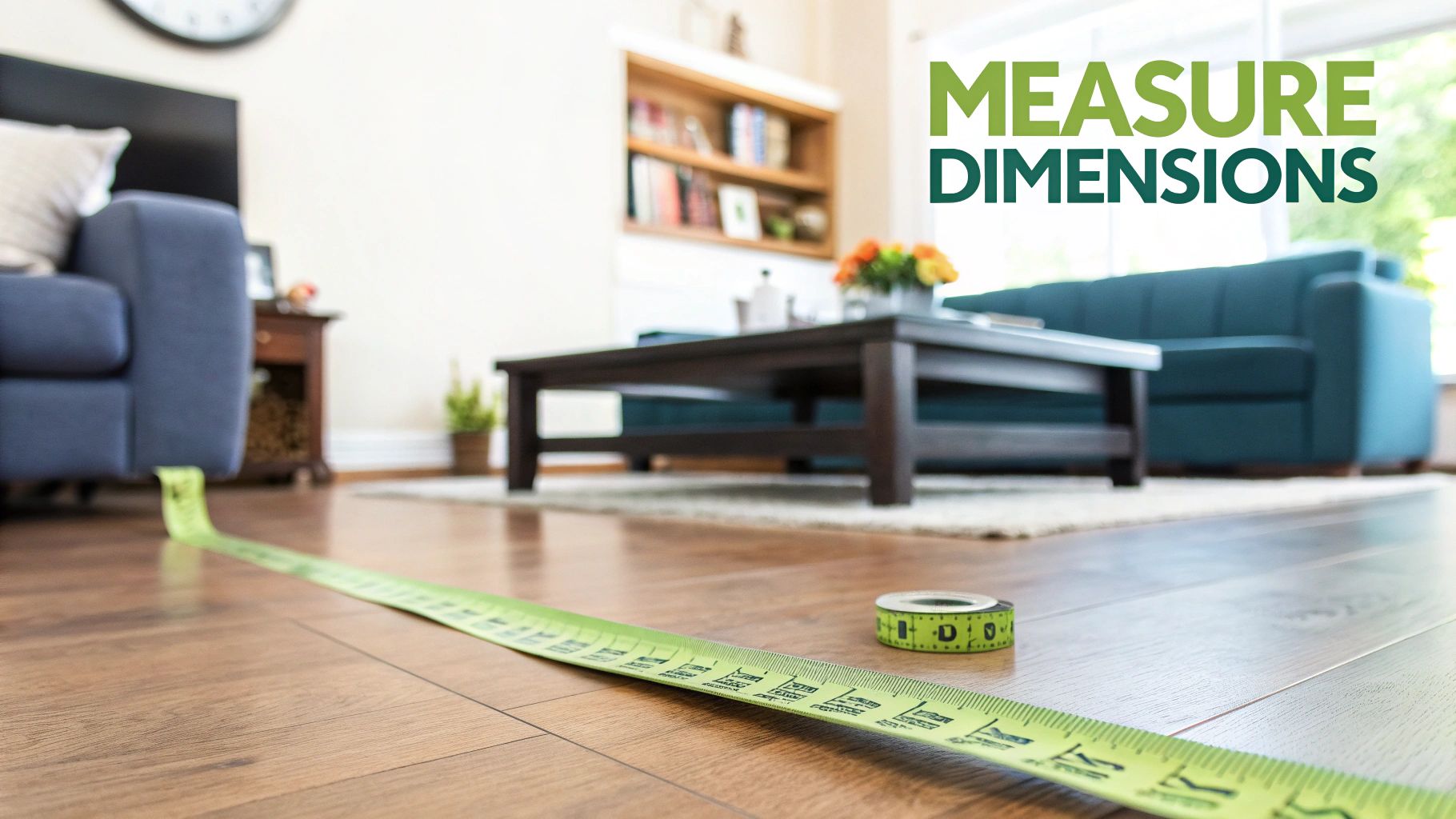 Measuring room dimensions for furniture and appliances