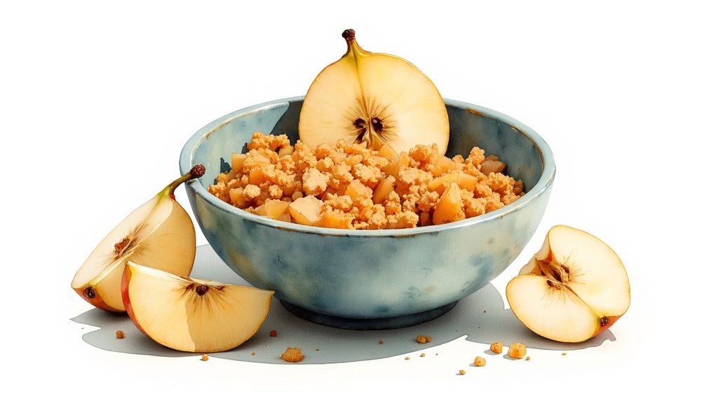 Slow Cooker Feijoa and Apple Crumble