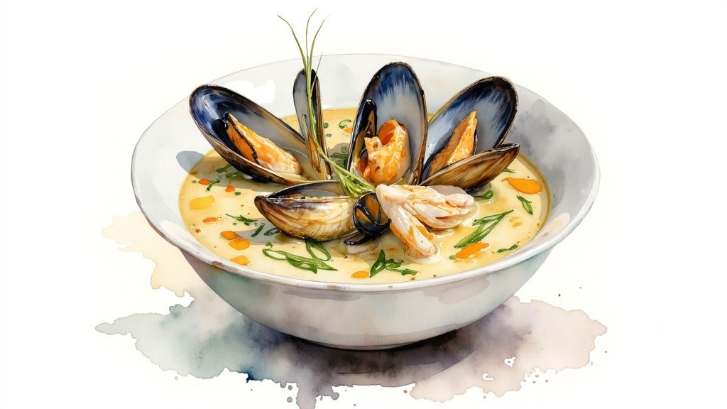 Slow Cooker Creamy Seafood Chowder