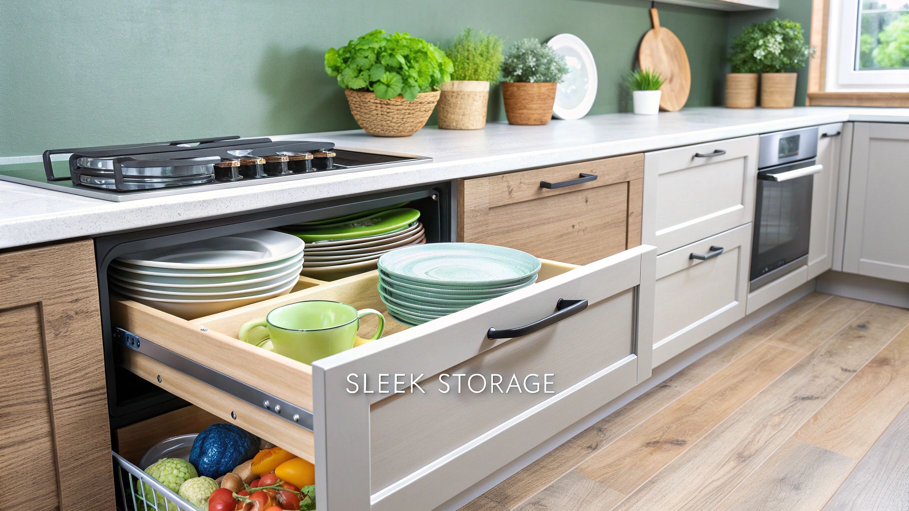 A sleek, stainless steel single DishDrawer installed in a modern kitchen.
