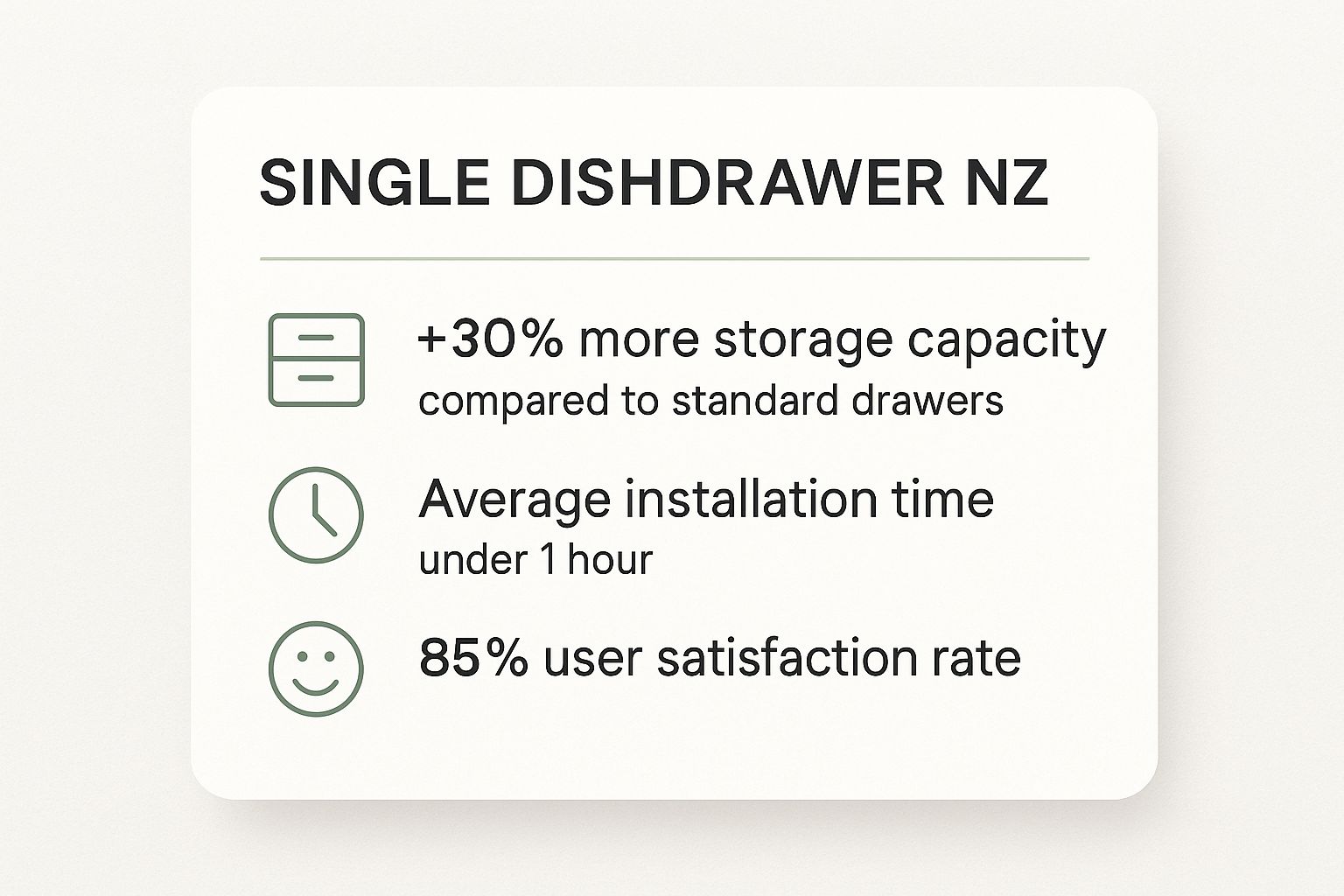 Infographic about single dishdrawer nz