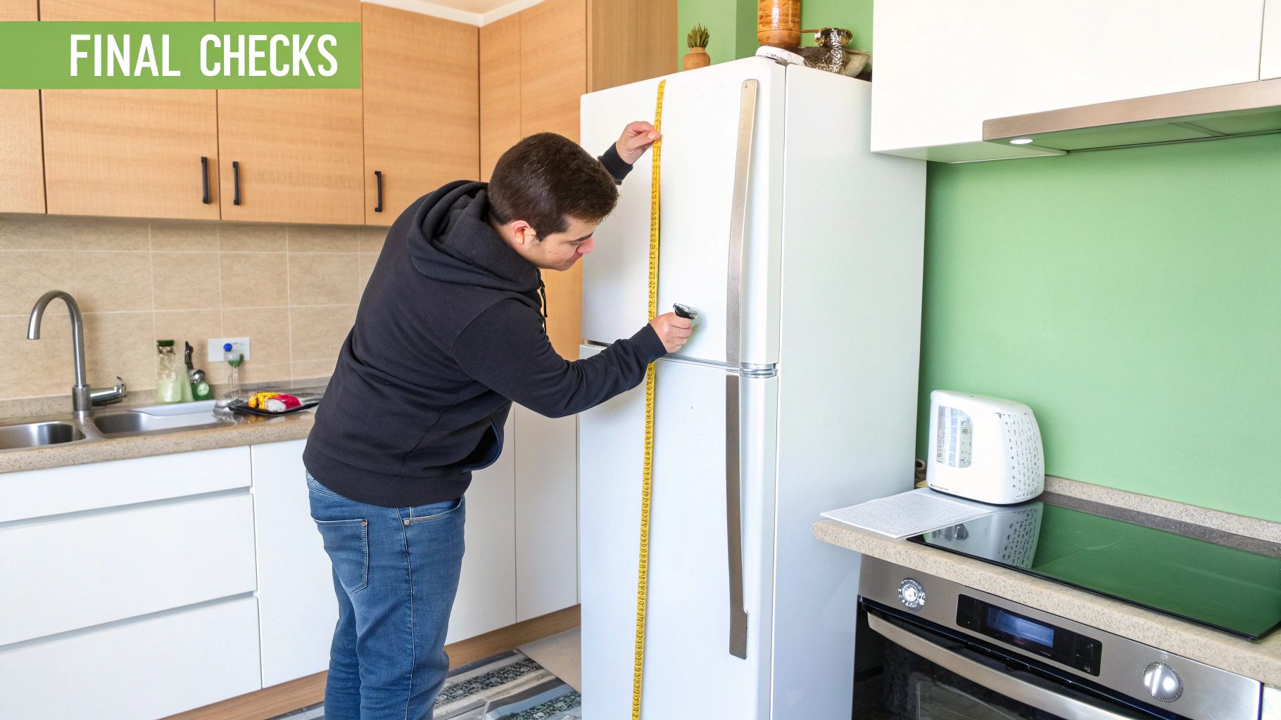 final check for appliance size in spaces available