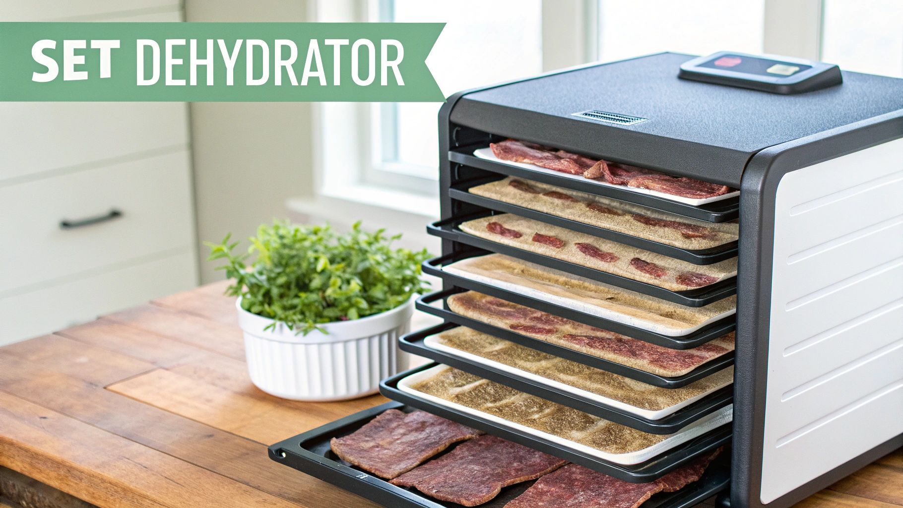 setting your food dehydrator for beef jerky