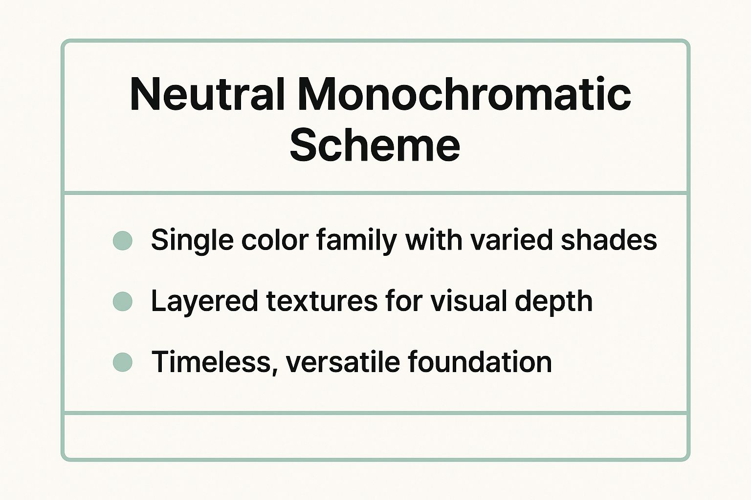 Infographic showing key data about Neutral Monochromatic Scheme