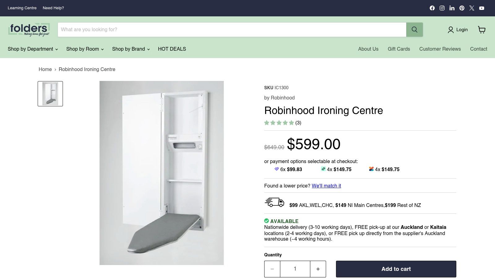 1. The All-in-One Solution: Robinhood Ironing Centre IC1300