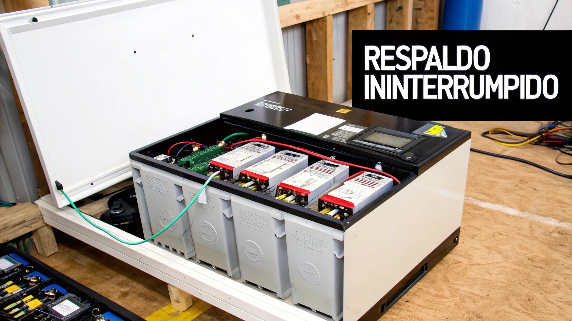 Esquema de funcionamiento de un sistema no break o UPS