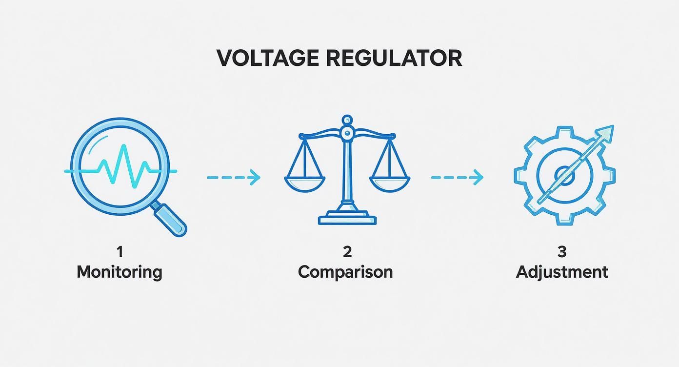 Infographic about funcion del regulador de voltaje