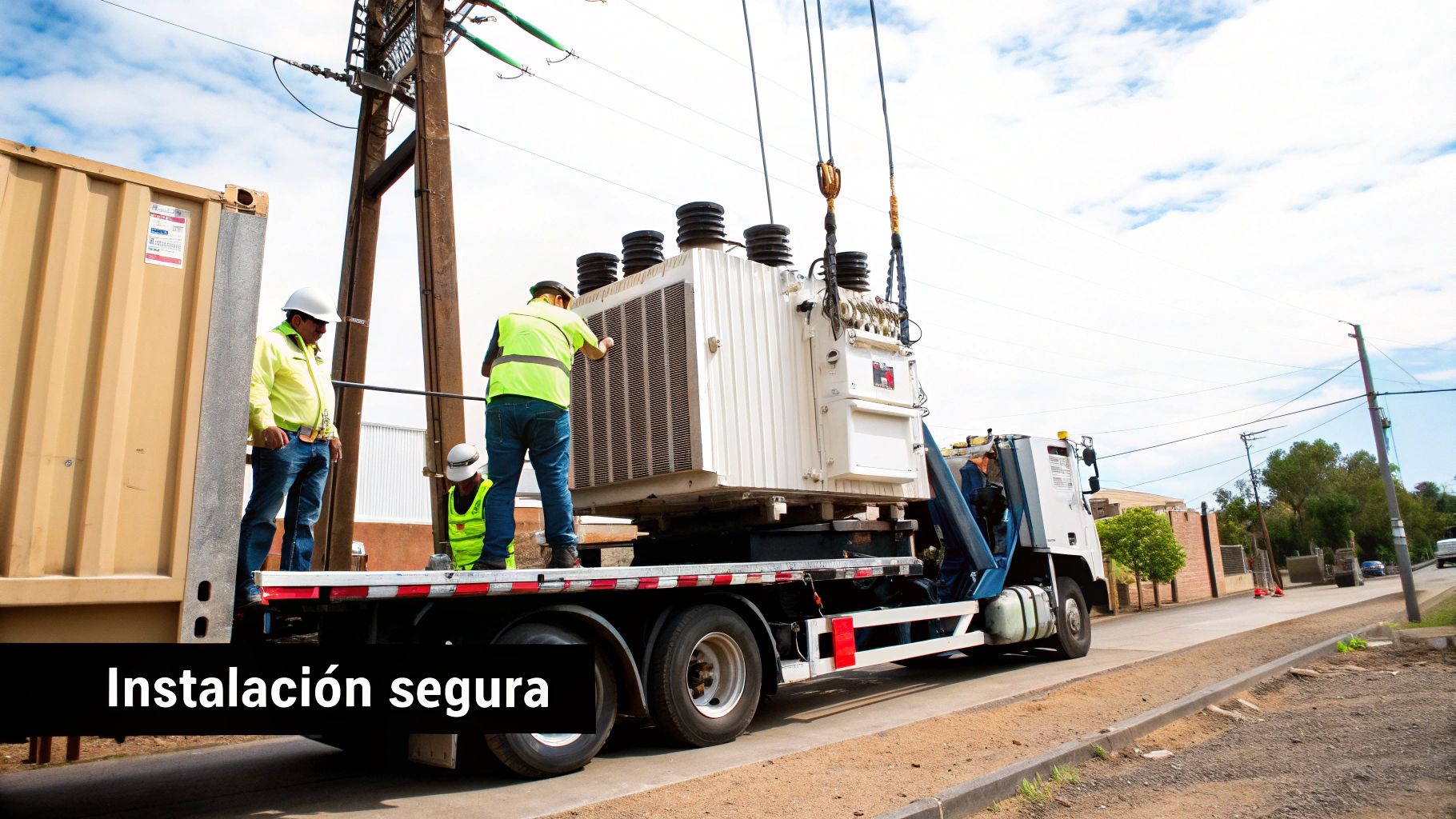 Instalación de un transformador de media tensión.