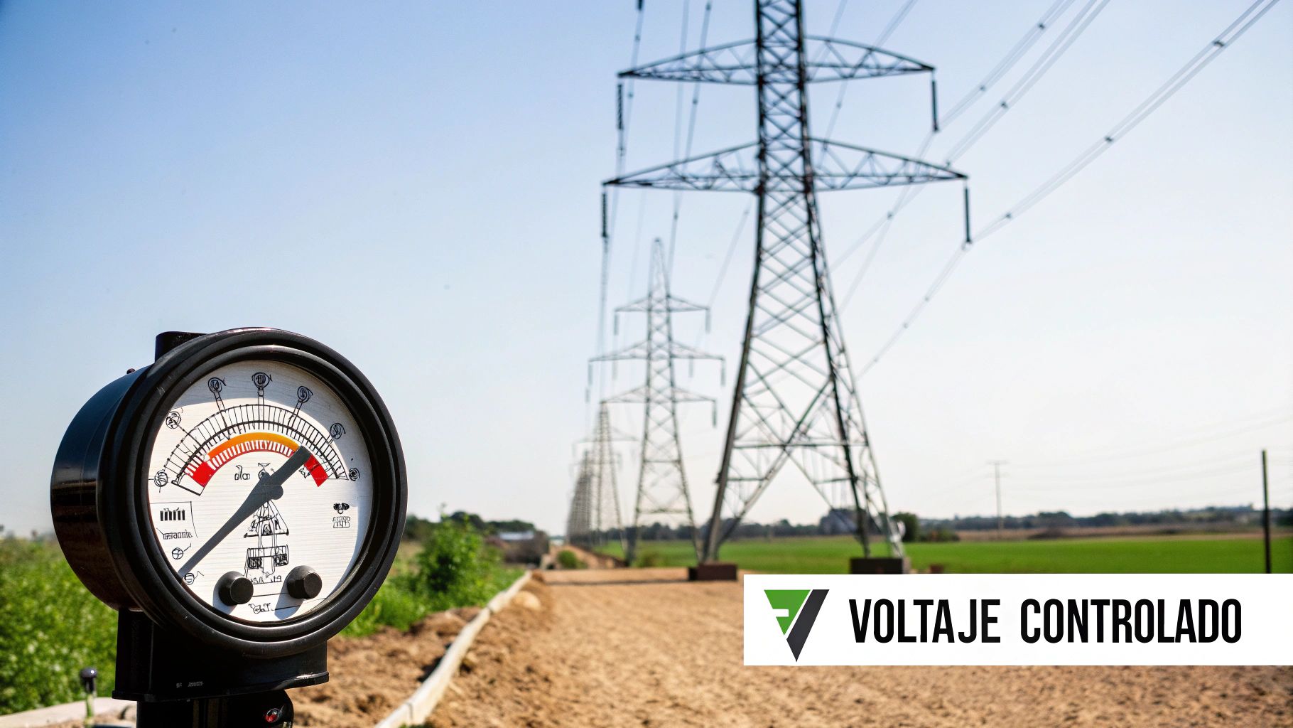 Un transformador de potencial de media tensión instalado sobre una estructura metálica en una subestación eléctrica.