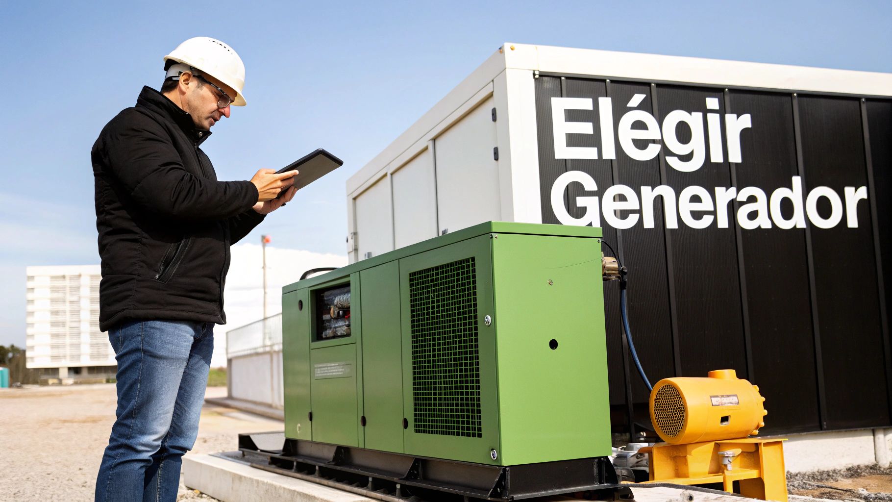 Un ingeniero trabajando en una subestación eléctrica moderna.
