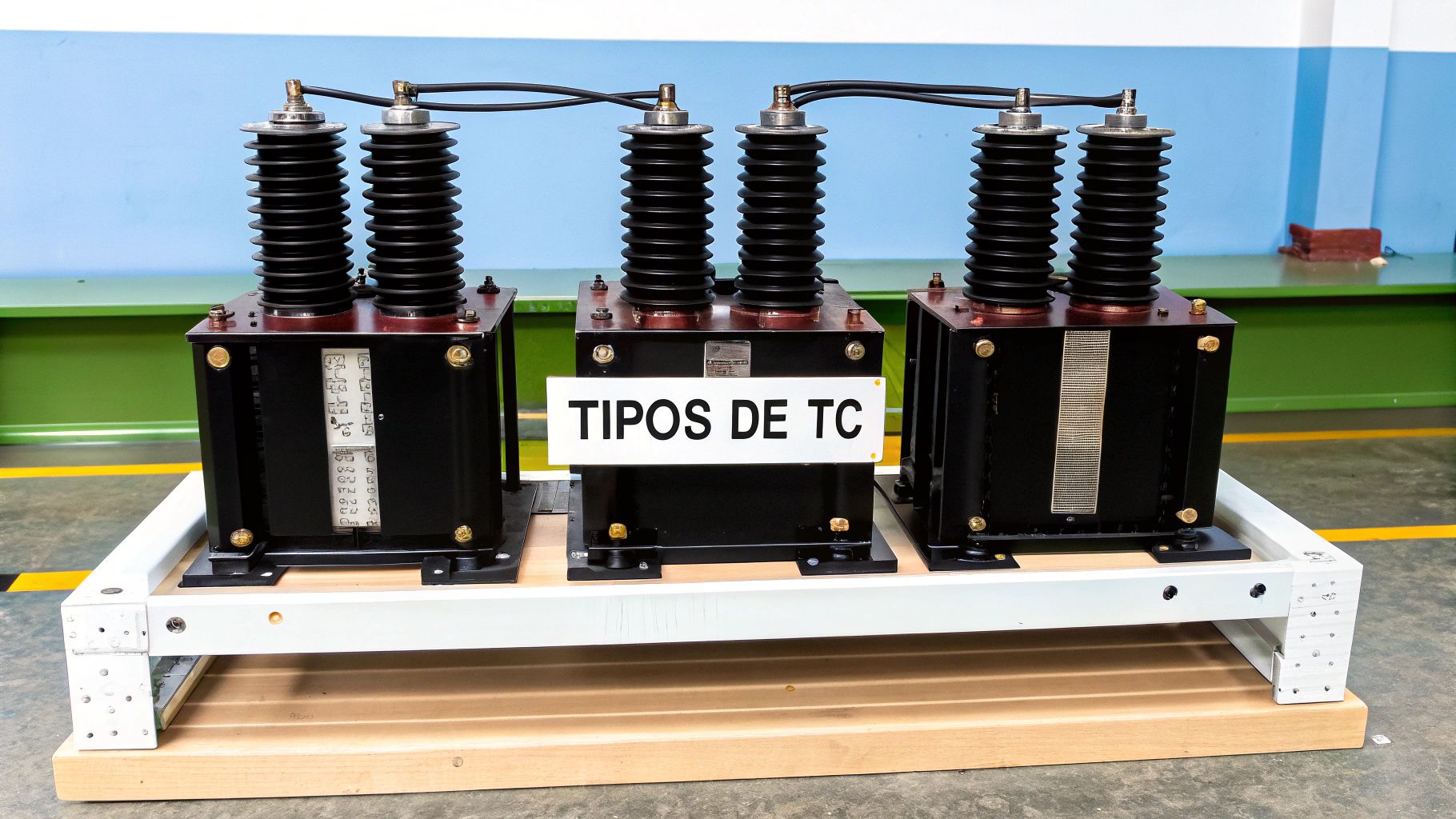Transformador de corriente tipo ventana instalado en una subestación eléctrica.