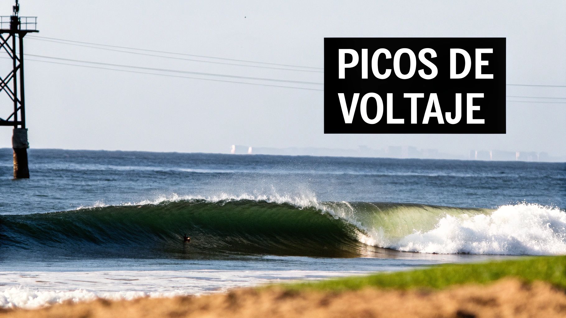 Visualización de un pico de voltaje en una onda sinusoidal.