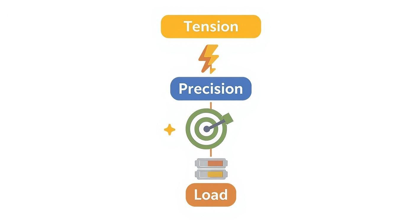 Este infográfico presenta un árbol de decisión para seleccionar el transformador de potencial correcto, basándose en criterios como el nivel de tensión, la clase de precisión requerida y la carga o burden del sistema.