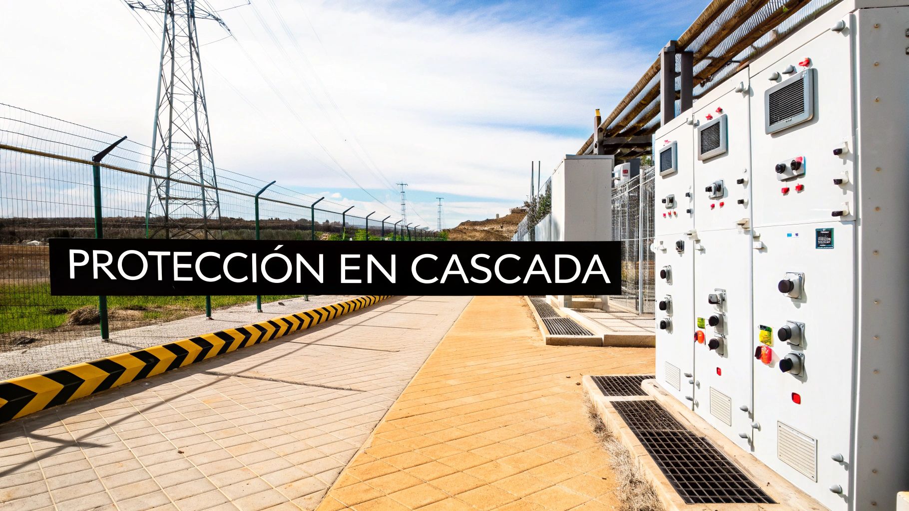 Un ingeniero trabajando en un panel eléctrico que muestra una estrategia de protección coordinada.