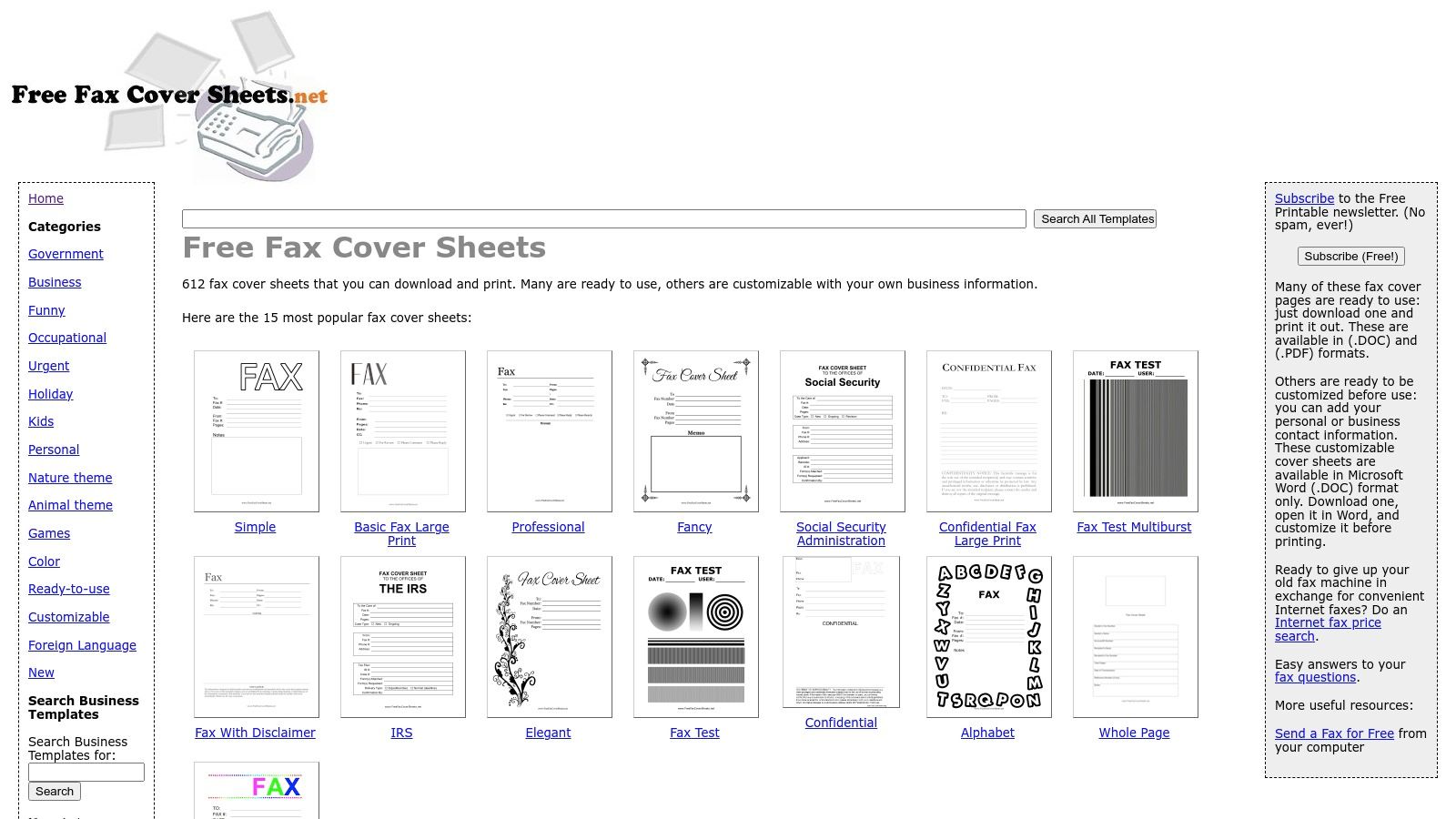 FreeFaxCoverSheets.net