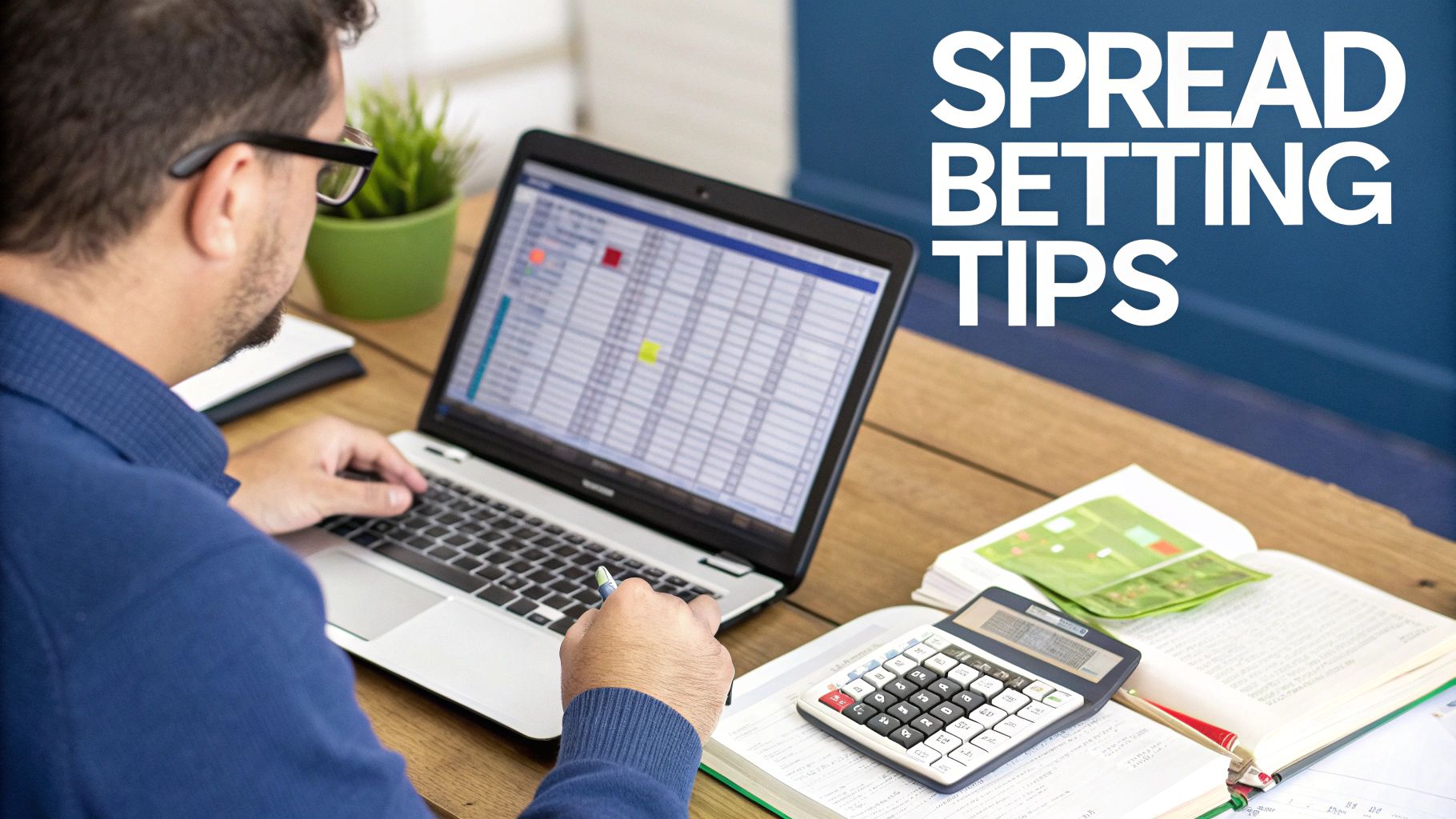 A person analysing sports betting data on a laptop and phone