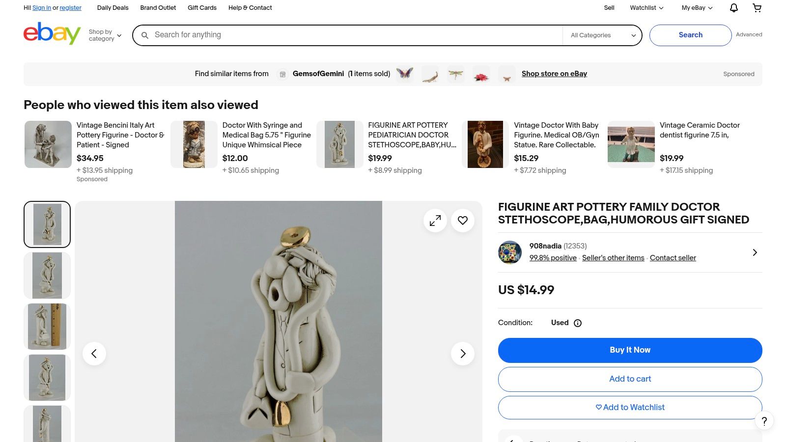 Personalized doctor figurine gift found on eBay