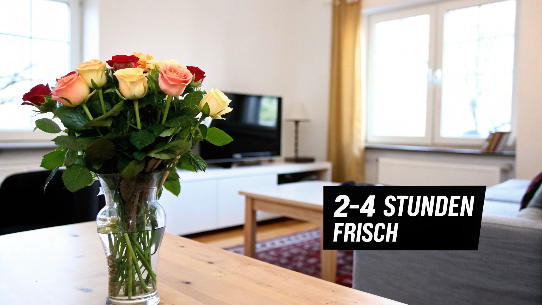 Frische Rosen ohne Wasser