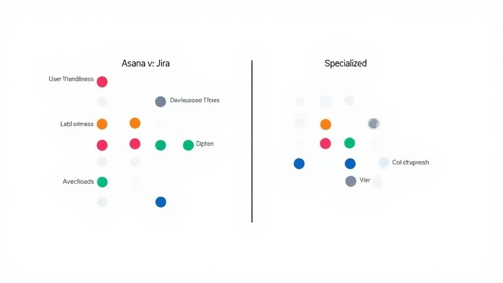 A visual marketing positioning matrix with company logos plotted on it.