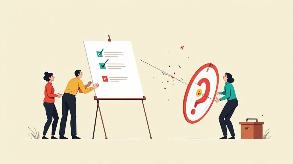 A person pointing at a screen with charts and graphs, analyzing website performance.