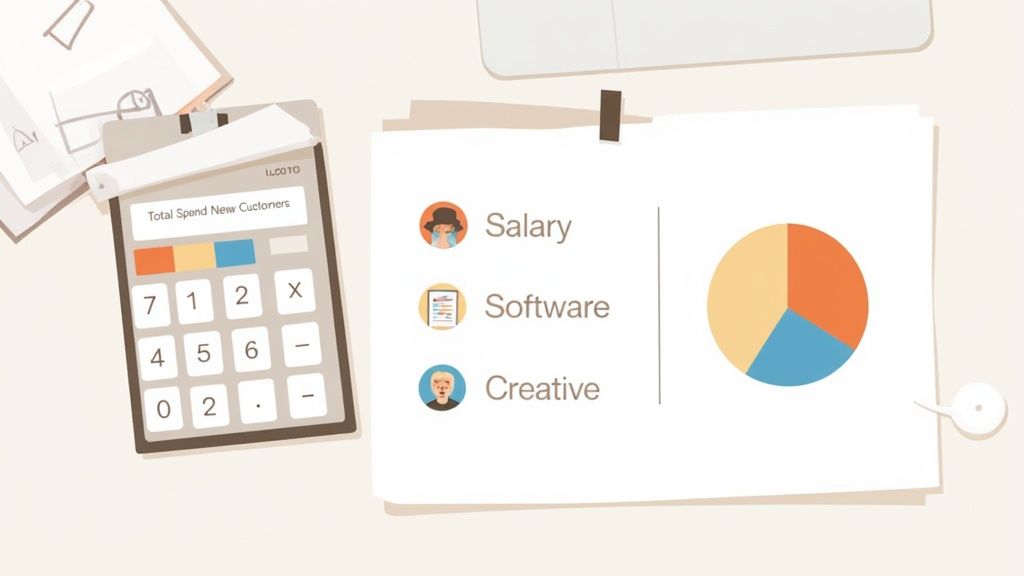 A person at a desk analyzing charts and graphs on multiple computer screens, representing customer acquisition cost analysis.