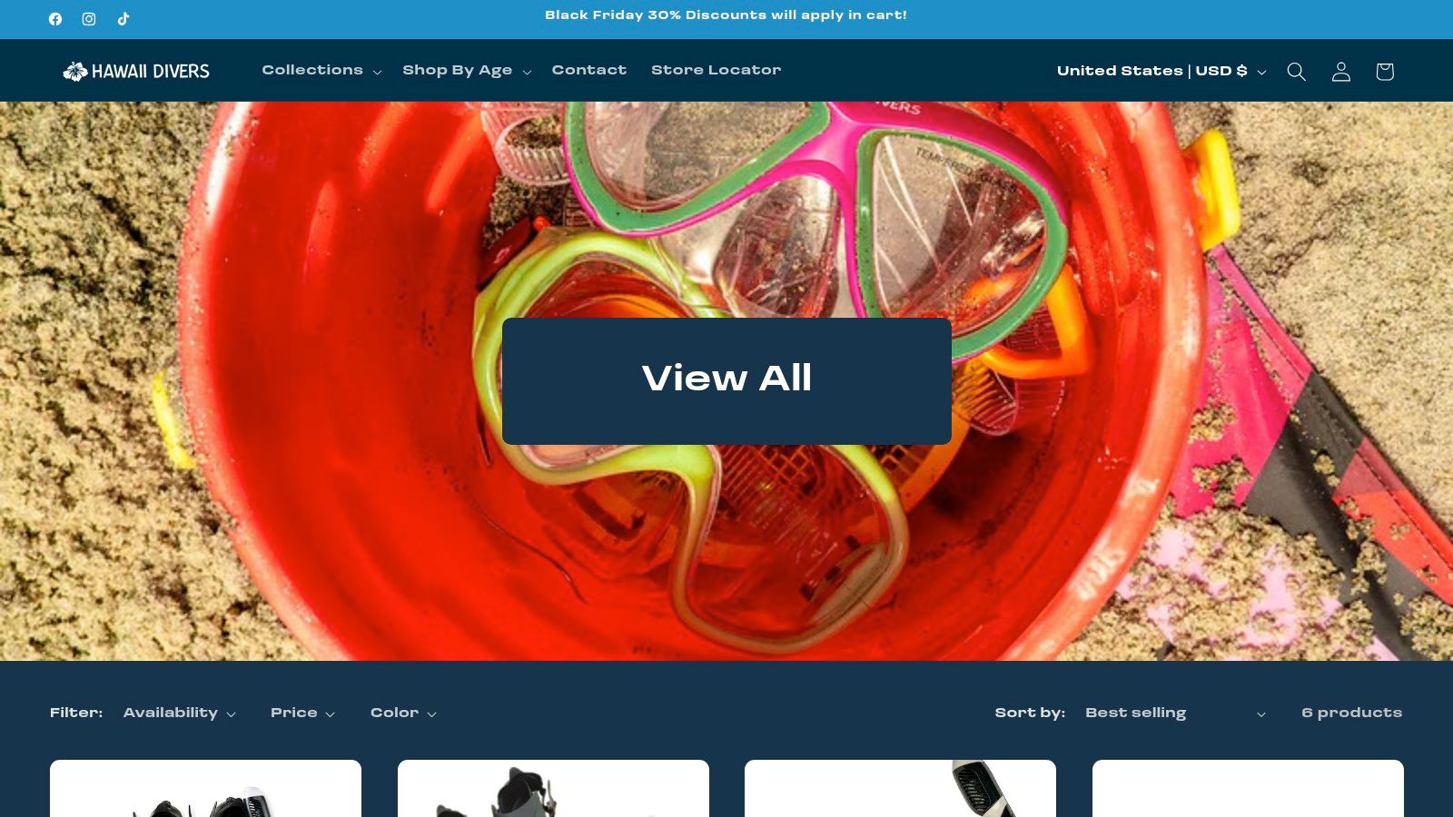 Hawaii‑Divers (Honolulu‑based e‑commerce for snorkel sets)