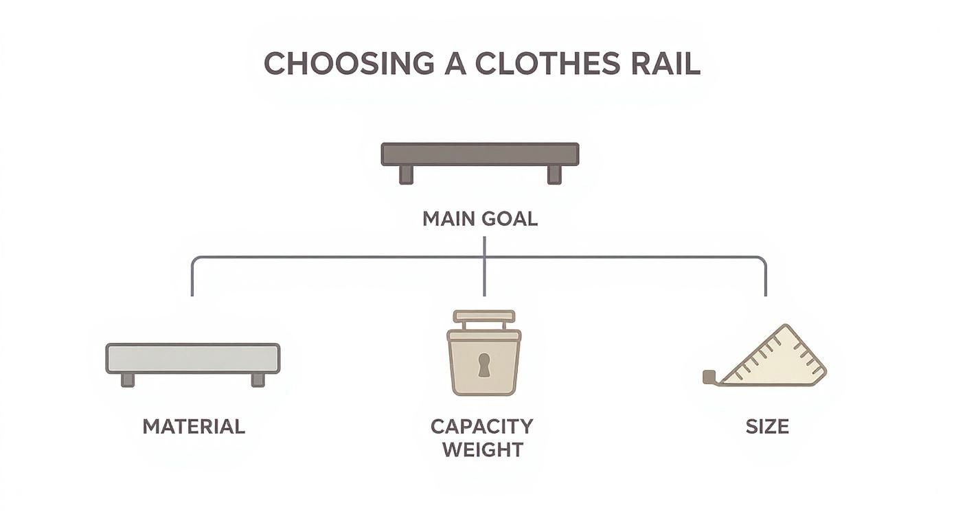 Infographic about large clothes rail