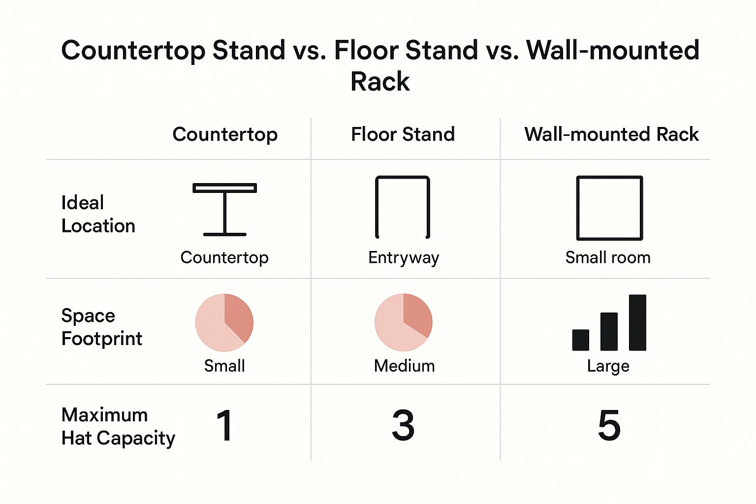 Infographic about hat stands display