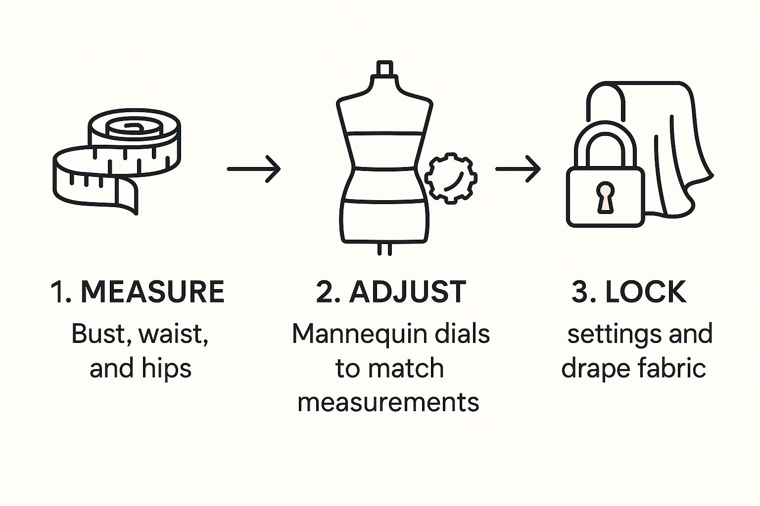 Infographic about sewing adjustable mannequin